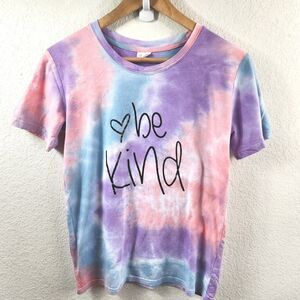 Women's "be Kind" Pink Multicolor Tye Dye  Top T-Shirt Size S